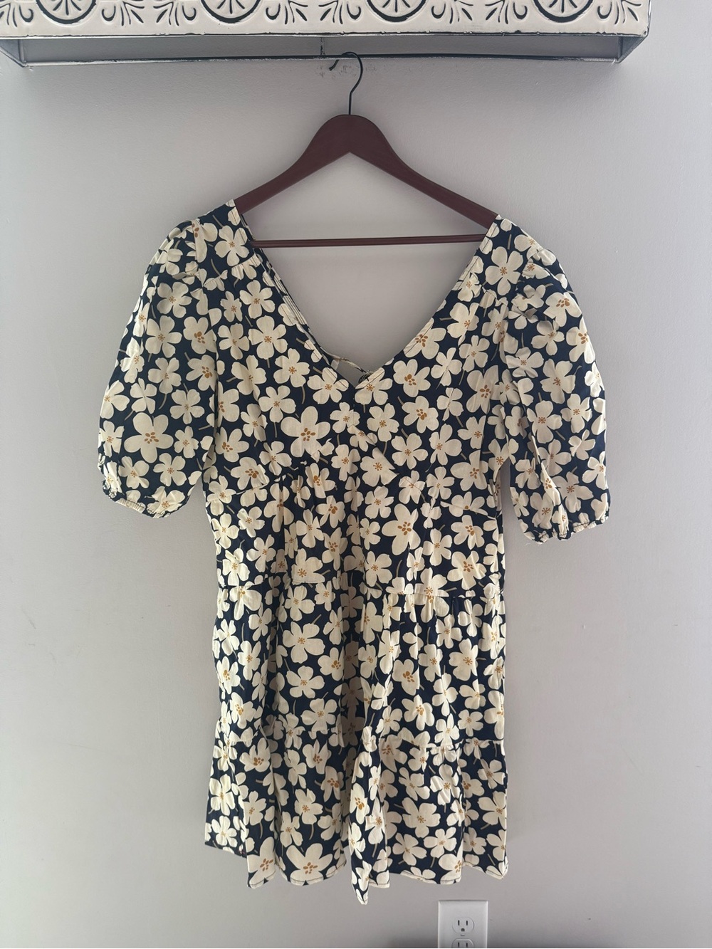 Davi & Dani Navy and Cream Floral Sundress
